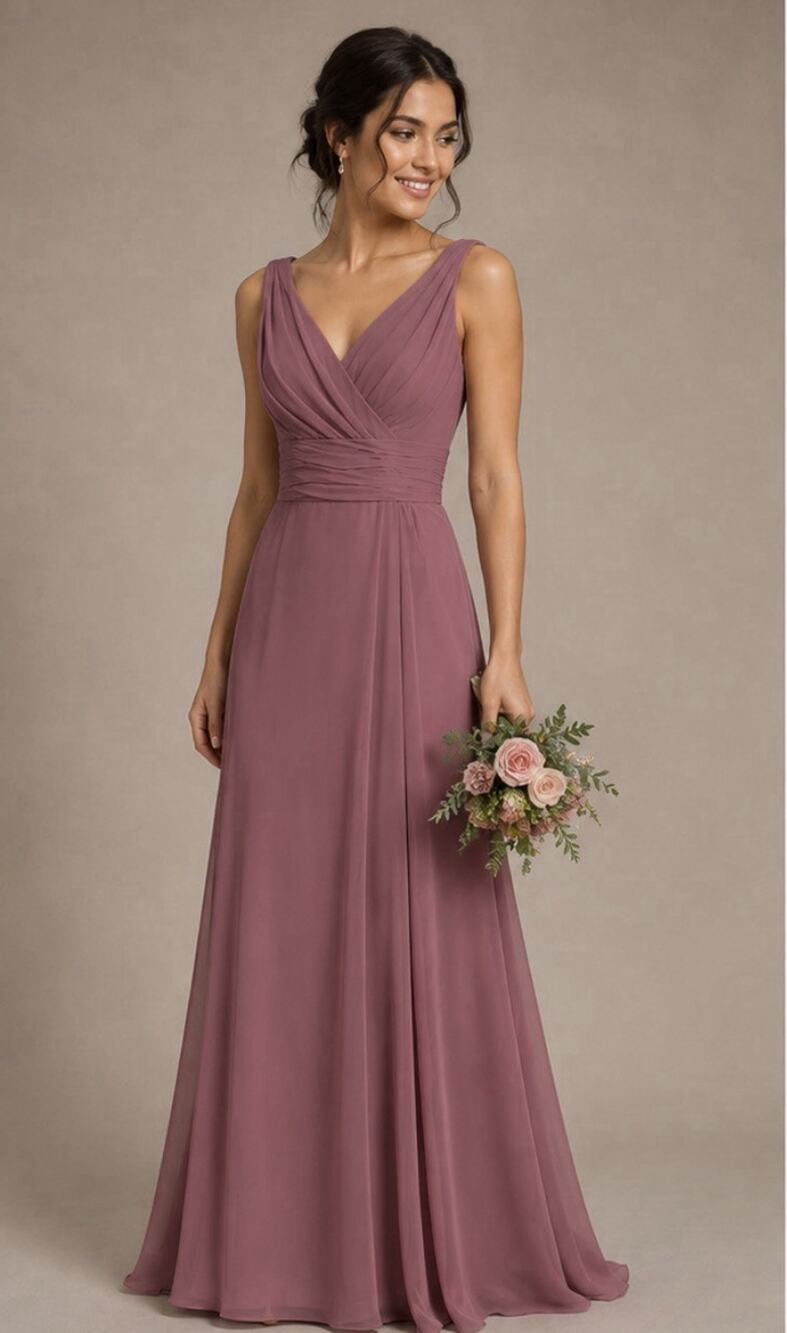DB Studio Bridesmaid Dress Size 6 Chianti Chiffon Long Formal Gown F19831 NWT